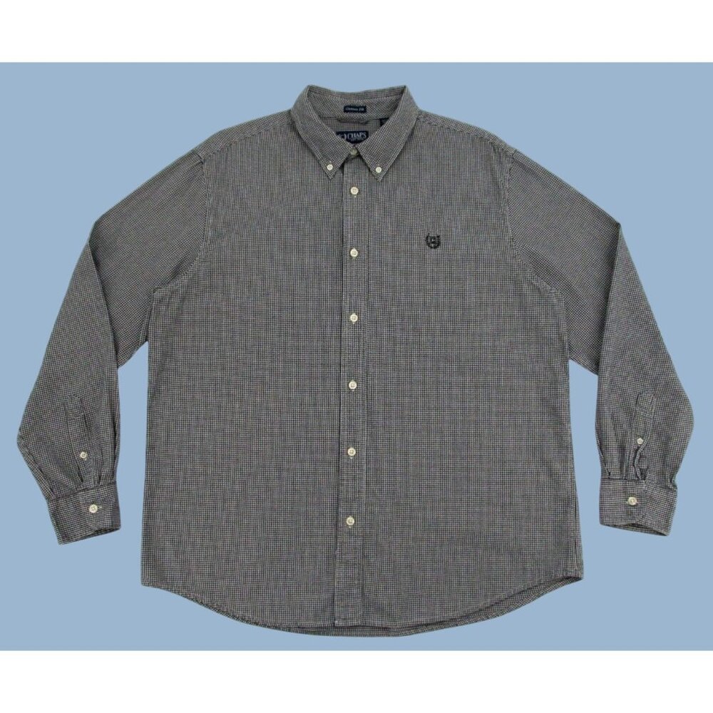 Vintage Chaps Ralph Lauren Button Up Shirt Mens XL Houndstooth Check Custom Fit